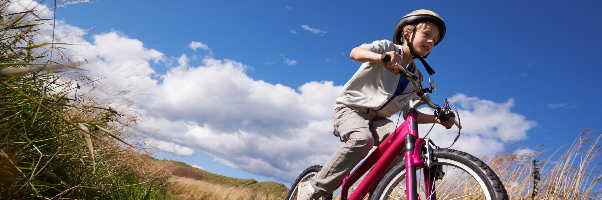 Boy riding a bike