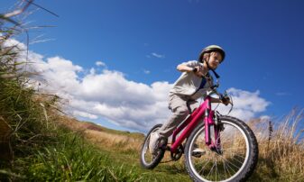 Boy riding a bike