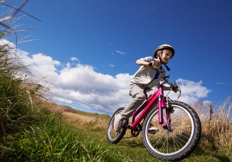 Boy riding a bike