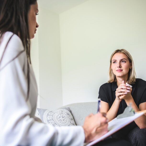 Young person speaking to a Therapist